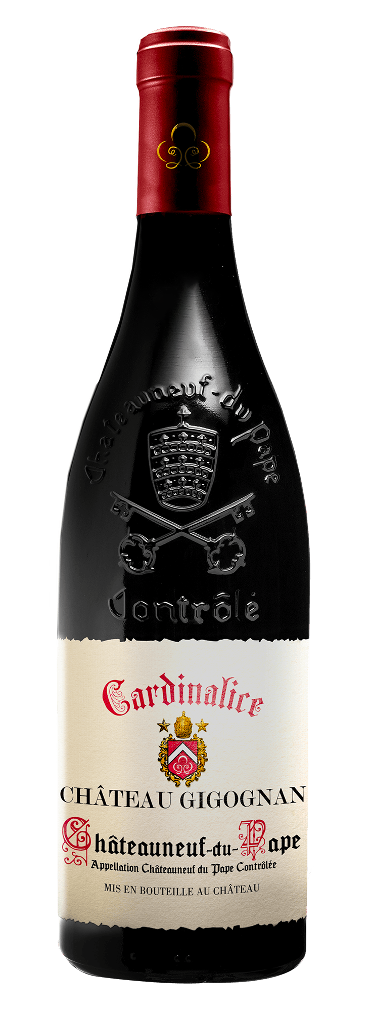 bouteille de vin Chateau Gigognan Chateauneuf-du-Pape Cardinalice Rouge